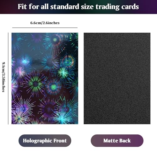 DEDC MTG Card Sleeves 200CT (Firework+Broken Stone) Holographic Front & Matte Finish Back Smooth Shuffle Standard Size 4 Mil Tear Resistant Art Cards Sleeve for Magic The Gathering - style: Front Holographic Back Black Matte