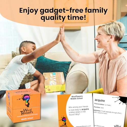 Middle School - Vocabulary Game for Kids 10-13 - Fun Family Conversation Starters - Reading Games for Middle School - 150 Vocabulary Flash Cards/Conversation Cards - style: Middle School