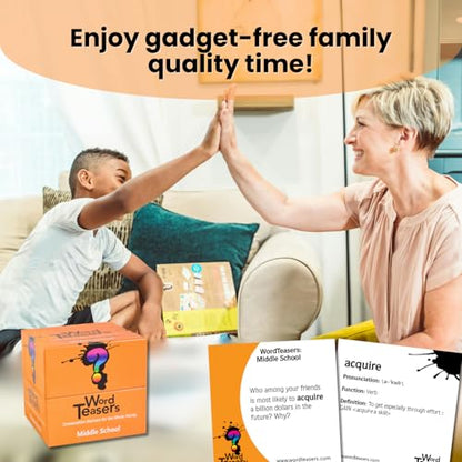 Middle School - Vocabulary Game for Kids 10-13 - Fun Family Conversation Starters - Reading Games for Middle School - 150 Vocabulary Flash Cards/Conversation Cards - style: Middle School