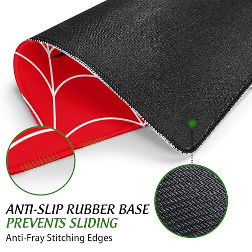 Mouse Pad Spider on Spider Web Square Mousepad Desk Mat with Non Slip Rubber Base, Stitched Edge Mouse Mat Desk Pad for Work Game Office, 9.5x8 Inches - color: Spider on Spider Web