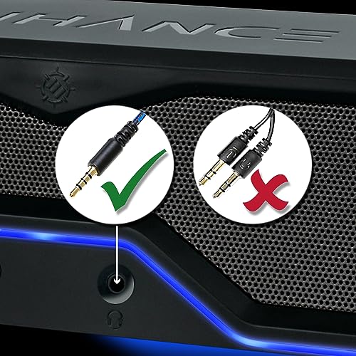 ENHANCE SB1 Computer Speakers High Excursion Soundbar - USB Powered Computer Sound Bar, Under Monitor Speaker with 10W Peak, LED Volume Control Knob, Headset Pass Through, Gaming Soundbar for PC - color: Blue