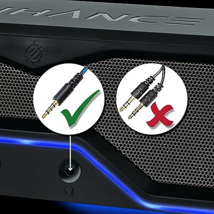 ENHANCE SB1 Computer Speakers High Excursion Soundbar - USB Powered Computer Sound Bar, Under Monitor Speaker with 10W Peak, LED Volume Control Knob, Headset Pass Through, Gaming Soundbar for PC - color: Blue