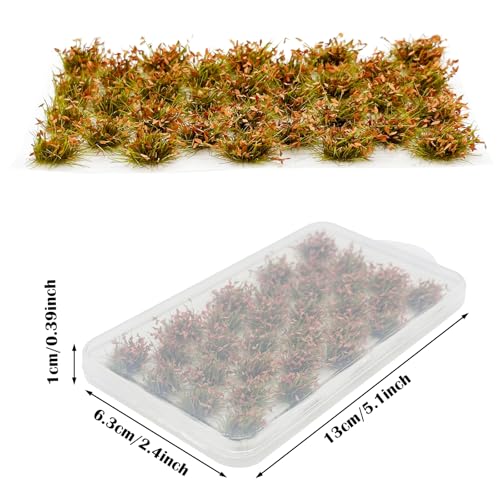 Cayway Miniature Grass Cluster, Static Grass Tuft Model Vegetation Groups for DIY Model Train Landscape Railroad Scenery Grass Tufts Flower (Yellow and Green) - color: Yellow and Green