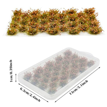 Cayway Miniature Grass Cluster, Static Grass Tuft Model Vegetation Groups for DIY Model Train Landscape Railroad Scenery Grass Tufts Flower (Yellow and Green) - color: Yellow and Green