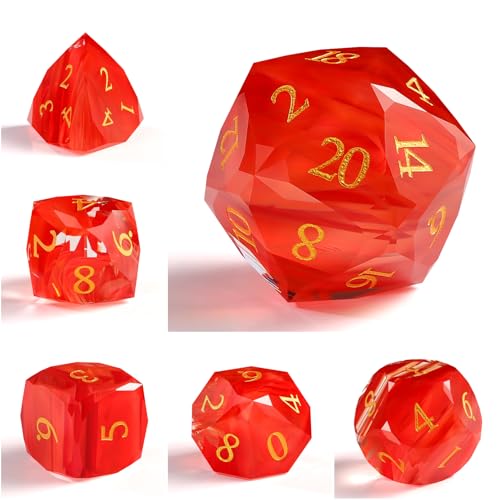 7-Piece Diamond Cut Dice Set D&D Set for Dungeons and Dragons, RPG, Tabletop Games, remium Gift Box & Durable Design - color: Ls-7