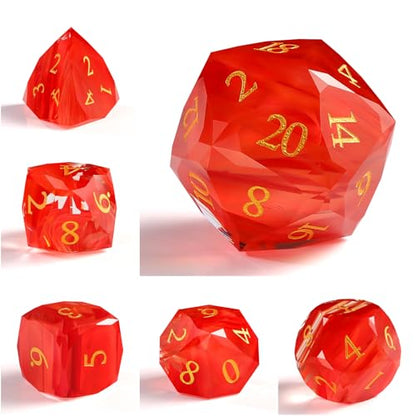 7-Piece Diamond Cut Dice Set D&D Set for Dungeons and Dragons, RPG, Tabletop Games, remium Gift Box & Durable Design - color: Ls-7