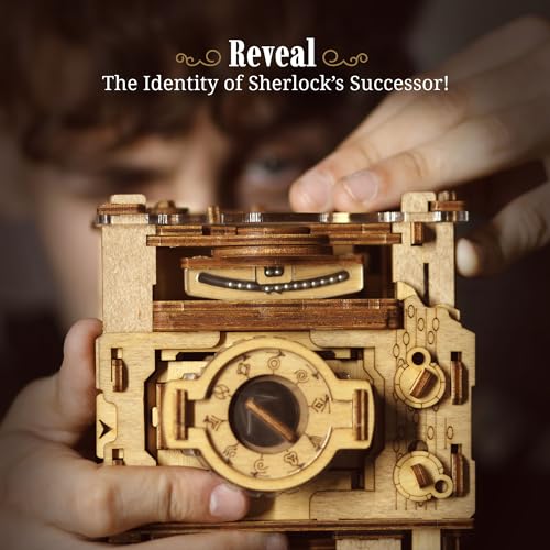 iDventure Cluebox PRO Sherlock's Camera, Escape Room Puzzle Box for Adults | Detective-themed Brain Teaser, Clever Mechanisms, Secret Chamber, Smart Gift for Men and Puzzle Lovers, 3D Mind Puzzle, Wood - color: Camera of Sherlock Holmes