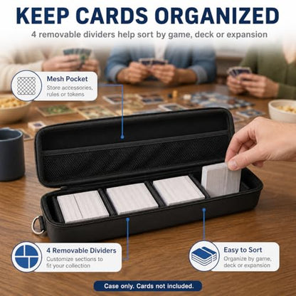 Comecase Trading Card Storage Case, Holds 1500 Cards, Shoulder Strap, Black | Large-Capacity Shoulder Bag Keeps Trading, Sports and Party Game Cards Together for Home Storage, Game Nights and Travel