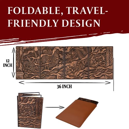 DND DM Screen 5e - D&D Dungeon Master Screen 3D Faux Leather with Customizable Inserts - Dungeons & Dragons GM / Game Master Accessories Gift for Man or Woman. Hide Dice Rolls, Maps & Books (Bronze). - color: Bronze