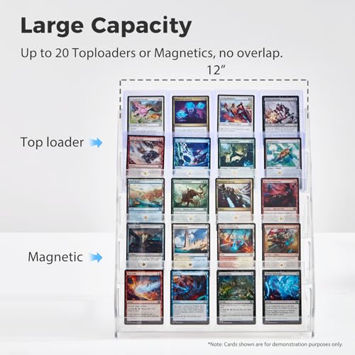 DEEIF 5 Tier Acrylic Trading Card Display Stand, 12" Display Shelf for Magnetic Card Holders, Toploaders, PSA Graded Cards, TCG Sports Card Collection (5Tier, 1Pack) - size: 5 Tier, 1 Pack