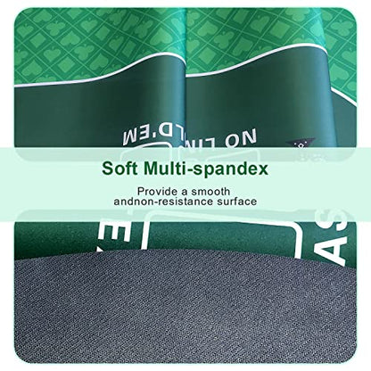 70 x 35 Inch Texas Hold'em Poker Mat for Table, Portable Poker Table Top with Smooth Premium Surface, Noise Reduction, and Carrying Case for Professional Poker Games Casino Games - color: 70 X 35 Inch Oval Green