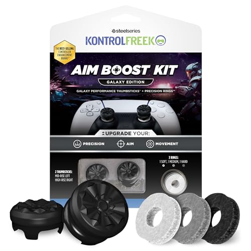 KontrolFreek Aim Boost Kit for PlayStation 5 (PS5) and PlayStation 4 (PS4) Controller | Includes Performance Thumbsticks and Precision Rings | Black Galaxy Edition - color: Black