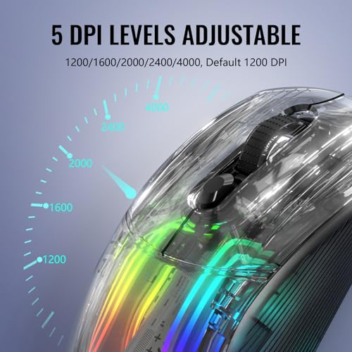 ATTACK SHARK X2 Pro Wireless Gaming Mouse with RGB Charging Dock,Tri-Mode PC Gaming Mice 2.4G/Bluetooth/Wired,Noiseless Mouse RGB Backlit,Transparent Shell,PixArt 3212 4000 DPI,for Win/MAC,Black - color: Black PRO