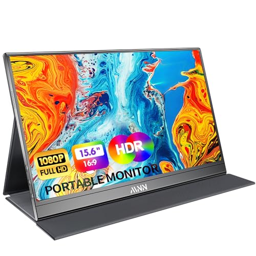 MNN 15.6" FHD 60Hz Portable Monitor USB-C HDMI IPS HDR Gaming Laptop | 15.6" FHD IPS HDR, 0.76cm/694g, USB-C one-cable, PC/Mac/Phone/Switch, speakers+stand, L/P, low blue, work&game - size: 15.6" 1080P