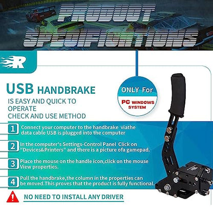 CNRAQR PC USB Handbrake and Racing Game Simulator Shifter 6+R H Gear for Logitech G29/G27/G25 with Thrustmaster T300RS/GT - size: H Gear 6+R