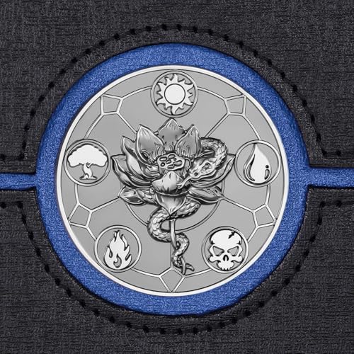 Kabinka MTG Deck Box for Commander Card Deck Box with Dice Tray | Holds 100 Double-Sleeved Cards, for TCG/PTCG, Patented Design, with 35PT Magnetic Card Holder (Black& Blue, Lotus) - color: A3-Black& Blue, Lotus