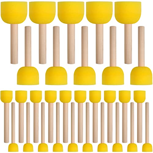 30 Pcs Round Sponges Brush Set, Round Sponge Brushes for Painting, Paint Sponges for Acrylic, Painting Tools for Kids Arts and Crafts (4 Sizes) - size: 30 PCS