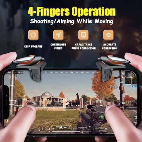 Mikirini 13 in 1 PUBG Mobile Phone Triggers, Max Phone Thickness:18mm | Controller for PUBG/Call of Duty/Free Fire/Fornite, compatible with iPhones & Android Phones
