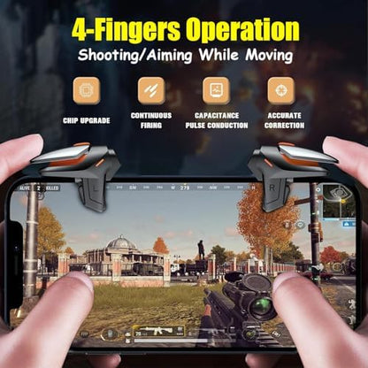 Mikirini 13 in 1 PUBG Mobile Phone Triggers, Max Phone Thickness:18mm | Controller for PUBG/Call of Duty/Free Fire/Fornite, compatible with iPhones & Android Phones