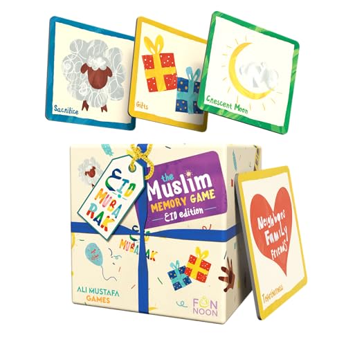 The Muslim Memory Game Eid Edition, Ramadan Gifts for Kids Ages 4-8, Islamic Educational Toy, Eid Gifts for Children, Screen-Free Family Matching Game with Arabic Guide