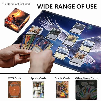 Strong Magnet for TCG MTG Commander Deck Box Playing Card Case Magic Deck Box Creative Pattern Trading Card Storage Box for Collectible Games, Golden Fire Dragon - color: Golden Fire Dragon