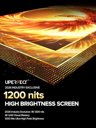 UPERFECT Portable Monitor 4K 16" | 1200 Nits Laptop Monitor | 3840 * 2400 UHD | 145% sRGB, 2000:1 Contrast | USB-C & MINI HDMI | VESA & Smart Case | Travel Screen for Computer, PC, Game Consoles - size: 16
