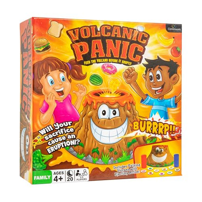 Volcanic Panic the Explosive Memory Matching Family Game, Continuum Games | for 2-6 Players Ages 4 and Up, Match Food Tiles, Feed the Volcano Toy, Satisfy its Hunger and Save your Tribe from Eruption