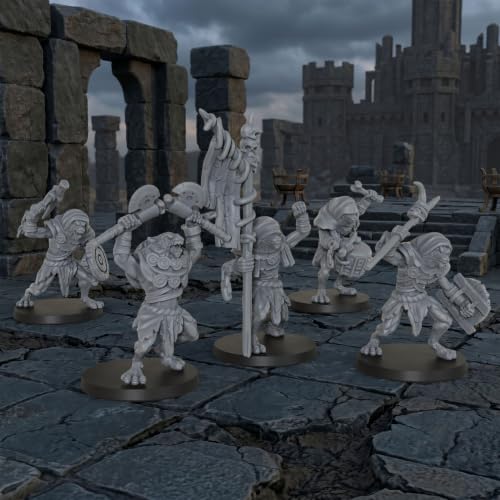 Tabletop Unpainted Miniatures RPG Gift 25mm Scale Werewolf Set AS1032 | 1:64 scale tabletop unpainted miniatures pack; highly detailed fantasy Rpg Figure set for custom hobby painting.