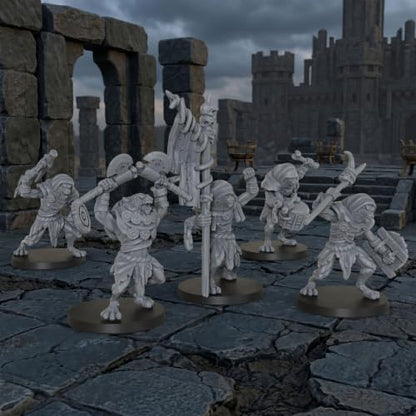 Tabletop Unpainted Miniatures RPG Gift 25mm Scale Werewolf Set AS1032 | 1:64 scale tabletop unpainted miniatures pack; highly detailed fantasy Rpg Figure set for custom hobby painting.