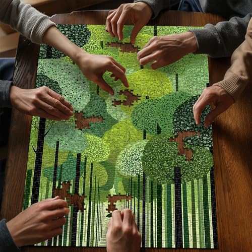 Impossible Puzzle for Adults 1000 Piece, PICKFORU Verdant Path Jigsaw Puzzle Nature Plant, Forest Puzzle Landscape Scenic Tree - style: Verdant Path Puzzle