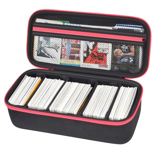 ALKOO Trading Card Carrying Case, 900+ Card Game Storage for MTG | Large card carrying case for card games and trading cards, holds 900+ cards, deck boxes and expansion packs, black, case only - color: Red