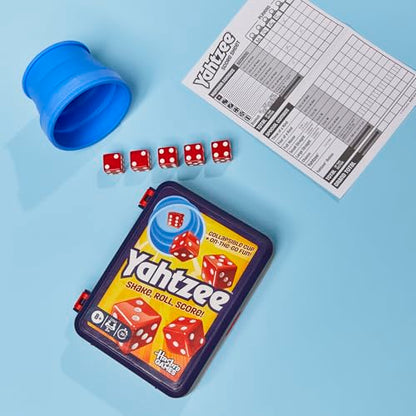 Hasbro Gaming Yahtzee Dice Game | with Collapsible Cup & Storage Case | Fun Family Games for Kids, Teens, Adults | 30 Mins. | 2 or More Players | Ages 8+