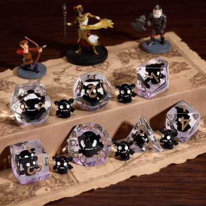 Bat DND Resin Dice Set, Polyhedral D&D Inclusion Dice for Dungeons and Dragons MTG RPG - color: Bat