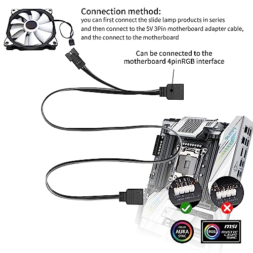 YACSEJAO Adapter Cable for 5V 3-Pin 1.6FT/50CM MSI Mystic Light Gigabyte RGB Fusion Connect to Any SM Connector Digital RGB LED Cable for Motherboard