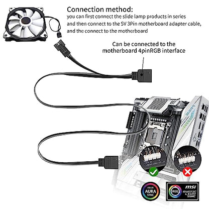 YACSEJAO Adapter Cable for 5V 3-Pin 1.6FT/50CM MSI Mystic Light Gigabyte RGB Fusion Connect to Any SM Connector Digital RGB LED Cable for Motherboard