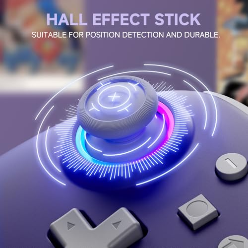 ECHTPower Switch Controller, Hall Joystick Controller for Switch 2 Retro Design, 2025 Wireless Switch Pro Controller with RGB/Turbo/Marko/Vibration, Wireless Gamepad for Switch 2/OLED/PC/Adroid/iOS