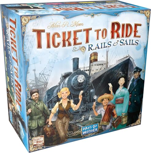 Asmodee Ticket to Ride Rails & Sails Board Game - Train Route-Building Strategy Game, Family Fun for Kids & Adults, Ages 10+, 2-5 Players, 90-120 Minute Playtime - style: Rails & Sails