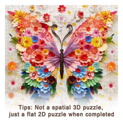 Butterfly Puzzles for Adults 1000 Pieces, Challenging Colorful Flower Butterflies Puzzles with Paper Art, Difficult Animal Plant Jigsaw Puzzles for Adults