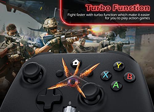 Gamrombo 2 Pack Wireless Controller Replacement for X-box One, X-box Series X|S Controller with Audio Jack & Volume Button/Turbo/Macro/Dual Shock, with 2.4GHz Adapter Black+White