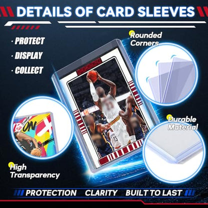 Card Sleeves Hard Plastic, 3"X 4", 200ct (100 Hard + 100 Soft) | Hard Sleeves Card Protectors for Standard Size Trading Sports Baseball Football Game Cards