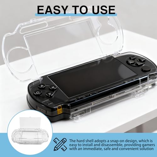 Transparent Hard Case for PSP 2000 3000, Clear Crystal Shell Cover with Screen Protector, Shockproof Protective Housing Replacement for PSP Slim Console, Gaming Collector Display