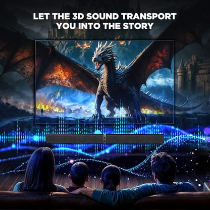 MZEIBO Sound Bar, TV Soundbar 80W with Bluetooth 5.3 Stereo Immersive Sound Detachable 2-in-1 Design for Home Theater Smart TV PC & Music Experience