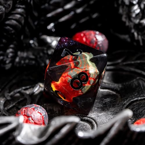 UDIXI 7PCS DND Dice Set Dragon Egg Polyhedral Dice Set for Tabletop Games | Velvet Storage Bag, DM Gift, for Dungeons and Dragons Role Playing Games Board Games - color: Dragon Egg