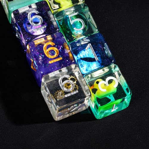 10 Pieces D6 Dice Set Random Color 16mm Polyhedral 6 Sided Dice for RPG and Other Tabletop Games - color: 10pcs D6 Random Color