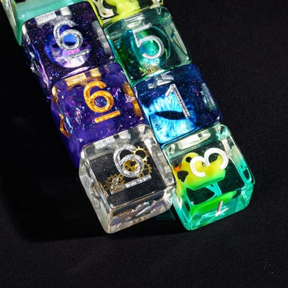 10 Pieces D6 Dice Set Random Color 16mm Polyhedral 6 Sided Dice for RPG and Other Tabletop Games - color: 10pcs D6 Random Color