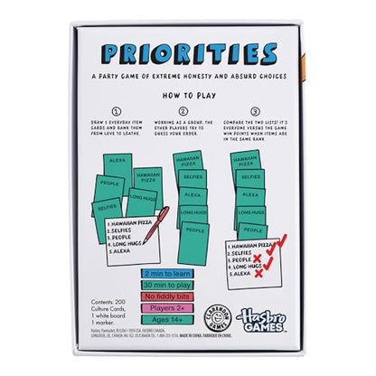 Priorities Game | A Party Game of Absurd Choices | Hilarious Card Games for Adults and Teens | Ages 14+ | 2+ Players | 30 Mins.