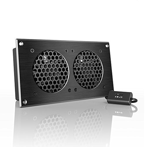 AC Infinity AIRPLATE S5, Quiet Cooling Fan System 8" with Speed Control, for Home Theater AV Cabinets - size: Dual 80