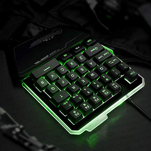 7KEYS One-Handed Gaming Keyboard RGB Backlit, 35 Keys Ergonomic Mini Keyboard with Wrist Rest, Half Keyboard for PC Gaming (Keypad Set)