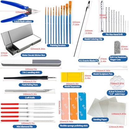 69Pcs Basic Model Tools Craft Set with Hobby Clippers Model Tweezers, Modeler Building Kit for Gundam Model Assembling, Building and Repairing