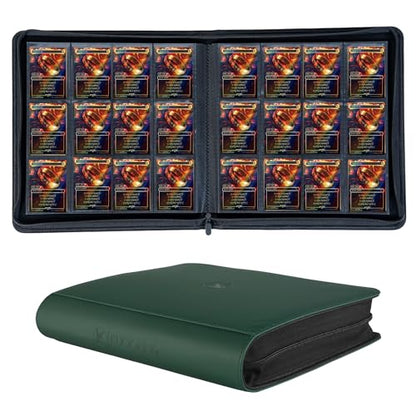 1200+ Pockets Trading Card Binder, 12-Pocket Card Ablum Compatible with MTG,Sports Cards & Other Standard Size Trading Card (GREEN) - color: Card Binder 12 Pocket Green